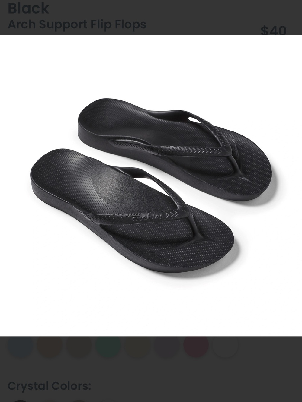 Archie’s Black Arch Support Flip Flops men’s size 10 women’s 11 like new